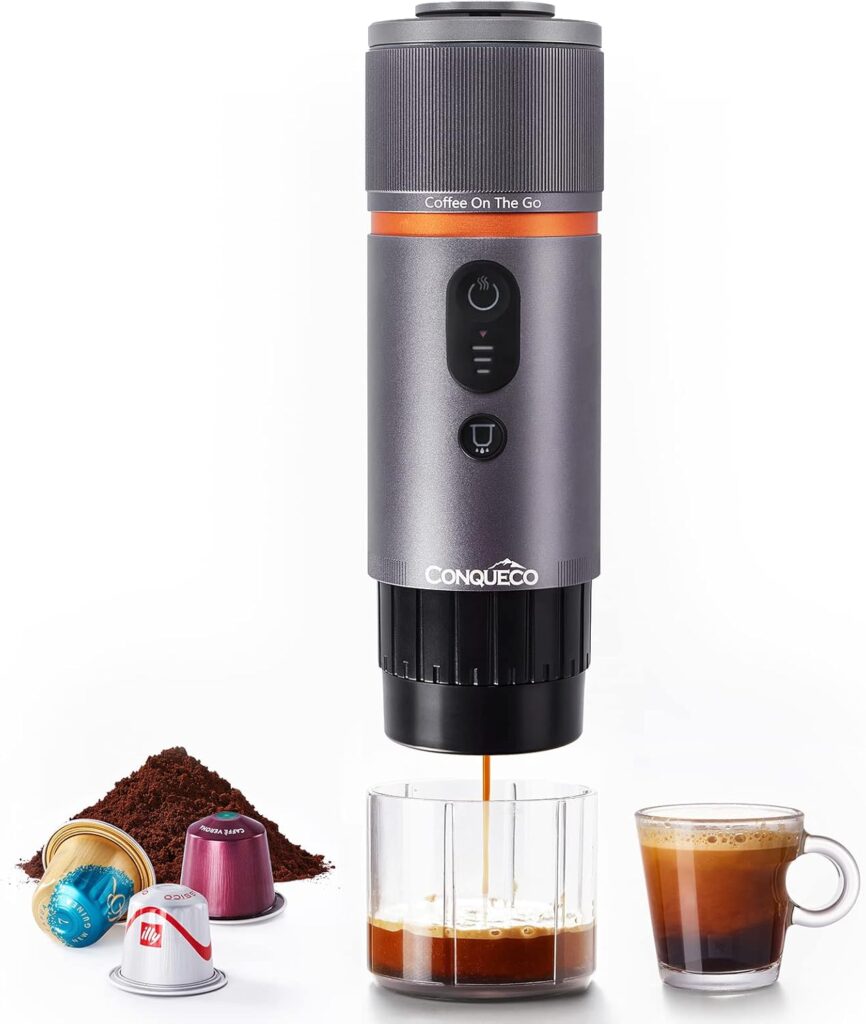 CONQUECO Cafetera Portátil con Cápsula de Espresso